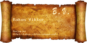 Bakos Viktor névjegykártya